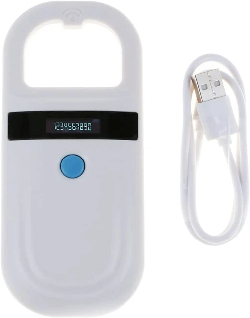 Pet Microchip Scanner Animal Tag Scanner, Portable Handheld Rechargeable Reader