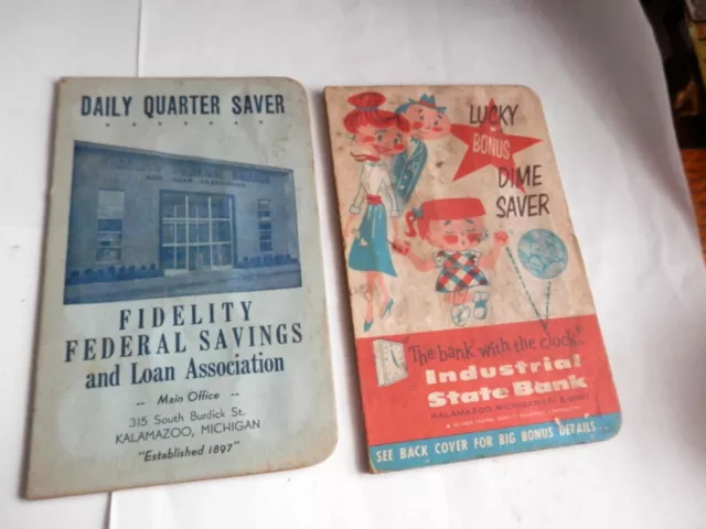 Kalamazoo Mi Fidelity Federal & Industrial State Bank, 10 & 25 cent coin savers