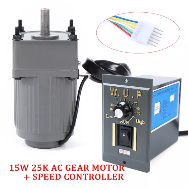 AC 110V Electric Machinery Gear Motor+Speed Controller 54RPM 25K Reduction Ratio