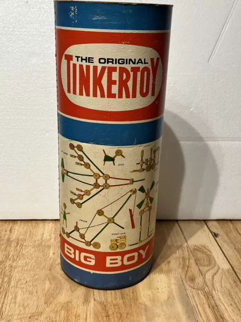 Vintage The Original Tinker Toy Big Boy Set 1960s Ori Box W/Directions  Read￼
