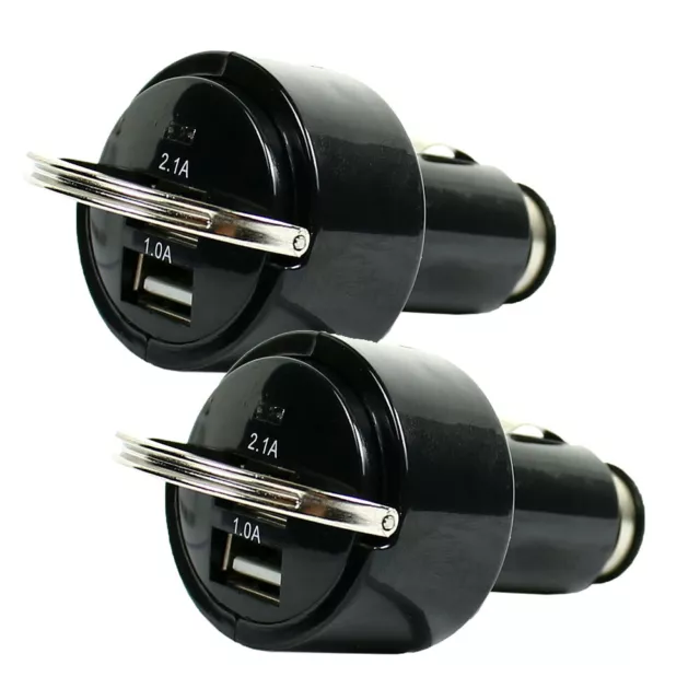 Pack of 2 USB Car Charger Adaptor Dual Port 2.1A/1A for iPhone Samsung GPS