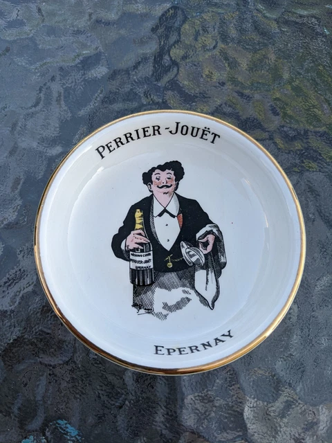 COUPELLE vide poches / Cendrier CHAMPAGNE PERRIER JOUET en faïence d'Orchies