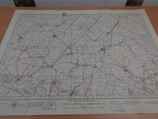 WW2 map entitled "ELY" with SECRET ROCKET BASE INK STAMP (V1 & V2 ROCKETS)