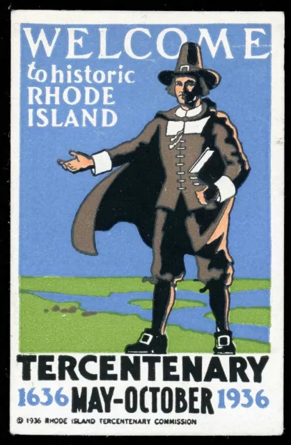 USA Poster Stamp - Rhode Island - 1936 Tercentenary