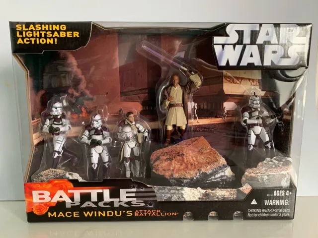 Star Wars Saga Collection Battle Packs Mace Windu Attack Battallion CLONE Disney