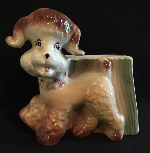 Vintage '50's Poodle Dog planter/vase Ceramic Fashions by OPCO Ohio U.S.A.