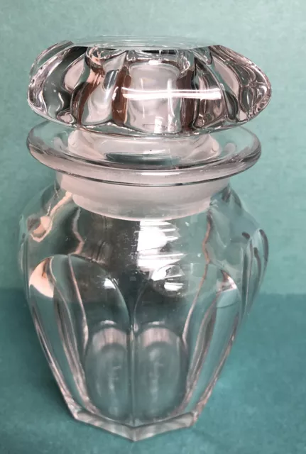 Vintage Hard To Find Heisey Glass Heavy Lidded Jar  With Glass Stopper (SH3)