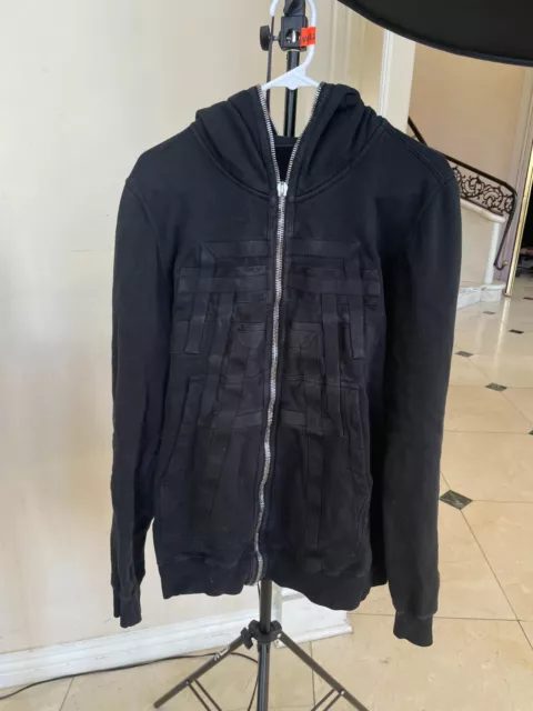 Rick Owens DRKSHDW Black Gimp Zip Up Hoodie Size Medium