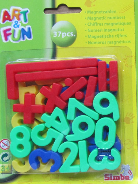 MalPlay – 78 Lettres Et Chiffres Aimantés Multicolores, Boîte De Rangement Avec Poignée