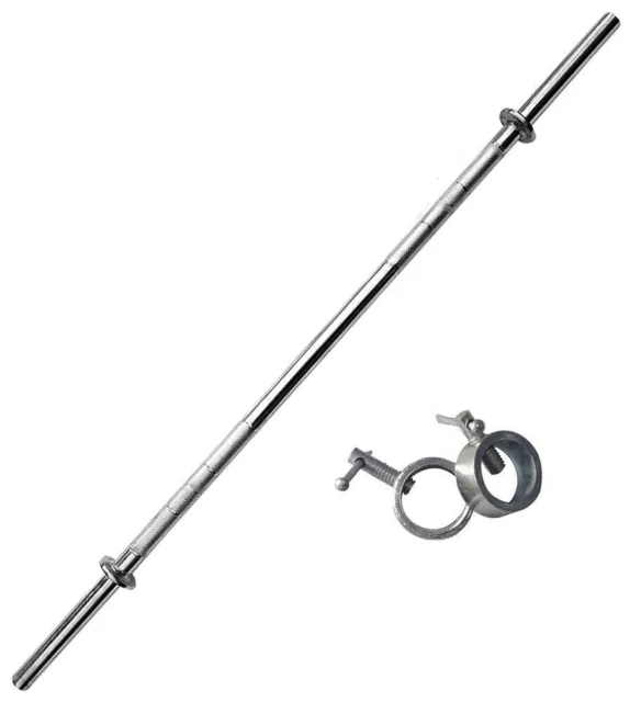 Steel Solid Straight & Curl Weight Bar with 2 Locks