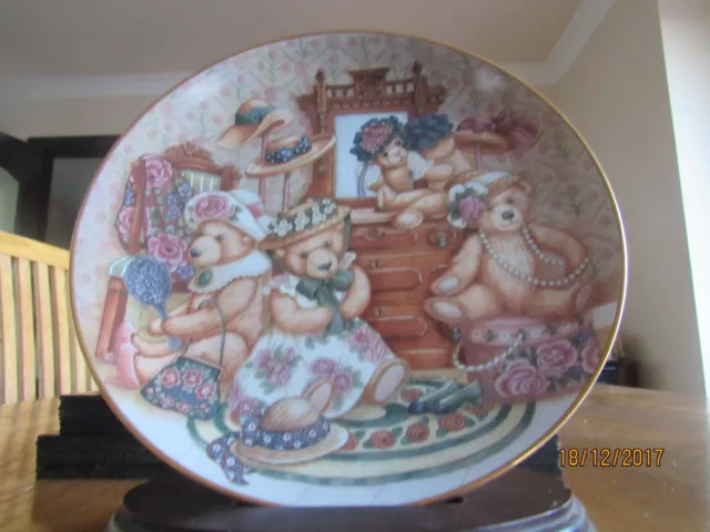 Teddy Bear Plate - Hats Off To Teddy - Nita Showers - Franklin Mint