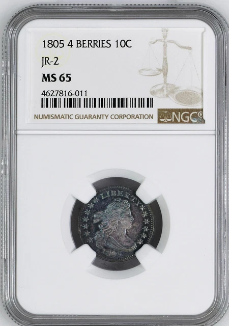 1805 Draped Bust 10C Ngc Ms 65
