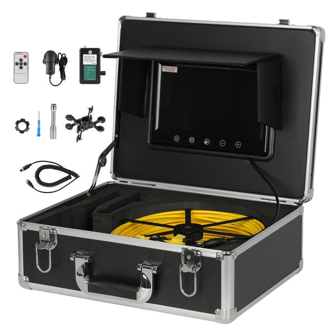 7" LCD Drain Pipe Sewer Inspection Camera System 1000 TVL Camera 30M Waterproof