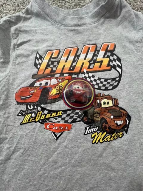 Disney Pixar Cars Lightning McQueen Graphic Shirt Boys Size Medium Long Sleeve 2