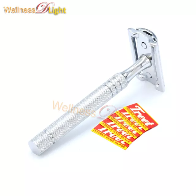 Double Edge Safety Razor Butterfly Opening Men Shaving Clean With Blades BTS-327