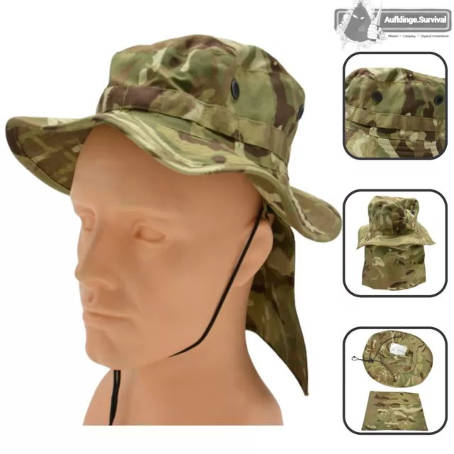 Original Britische Armee Buschhut + Nackenschutz Combat Tropical MTP Boonie