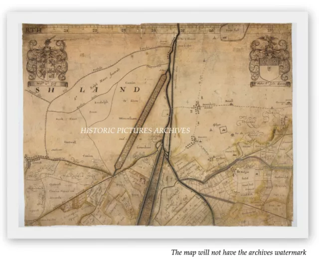 Draining The Waterlogged Fens  East Anglia In 1658 Historic Mounted Map