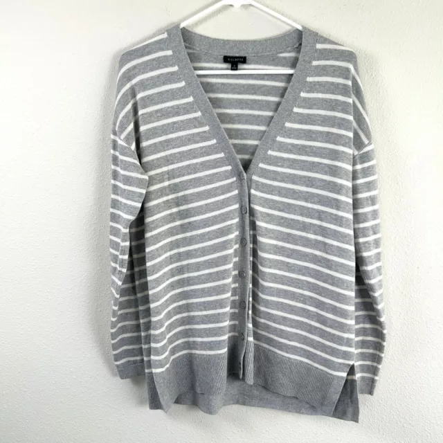 Lularoe Womens Sweater S Black White Striped Lucille Cardigan Button Front  NEW
