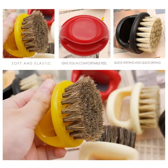 Men's Beard Ring Brush Bristle Men Shaving Brush Portable Barber Beard Brushes