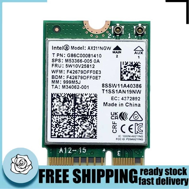 Scheda di Rete PCIE, 433 Mbps Dual Band 2.4G/5G + Scheda di Rete Interna per Computer Bluetooth 4.0 con antenne 6dB, Computer con WIN7/WIN8/WIN8.1/WIN10