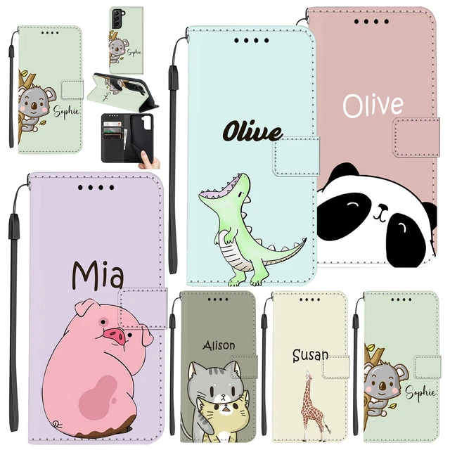 Cartoon Personalised Case For Samsung Galaxy S23 A14 A53 5G Wallet Leather Cover