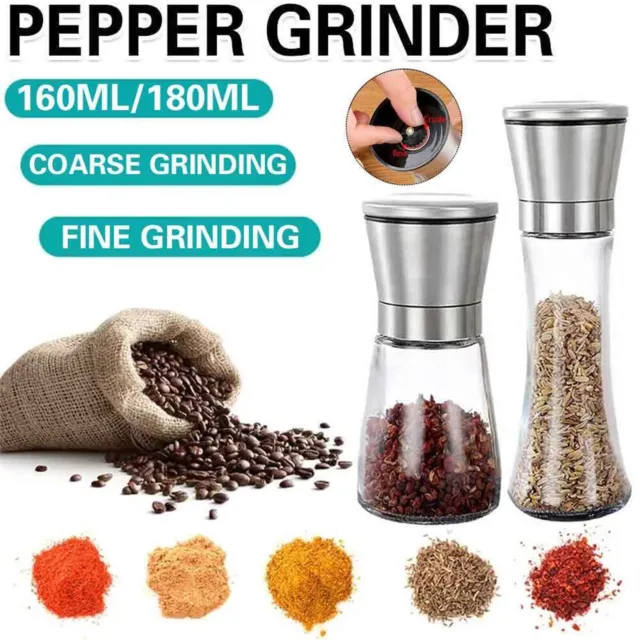 Stainless Steel Salt and Pepper Grinder Manual Ceramic Mills Glass Kitchen Tools