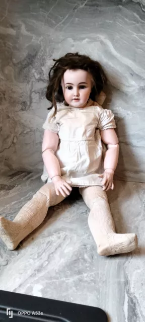 poupée ancienne Bébé Jumeau!!, tête en Porcelaine  bouche Ouverte, 62 cm