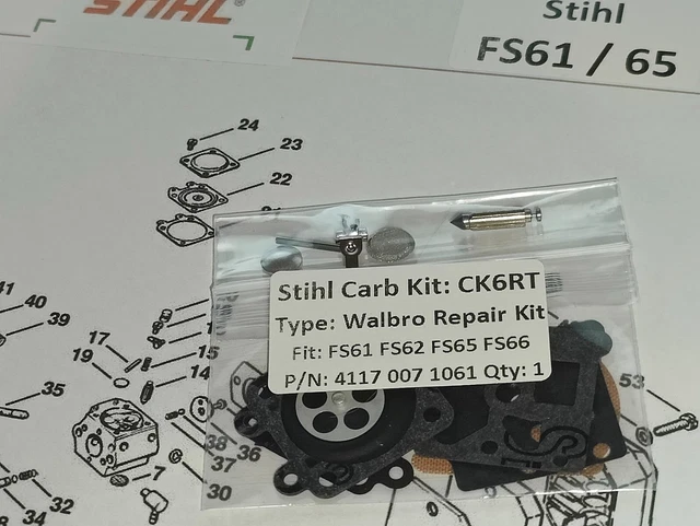 SBS Carburetor Repair Kit For Stihl Strimmers FS66, FS81, FS86, FS96, FS106 – Fits Walbro Carb, 1 Pack