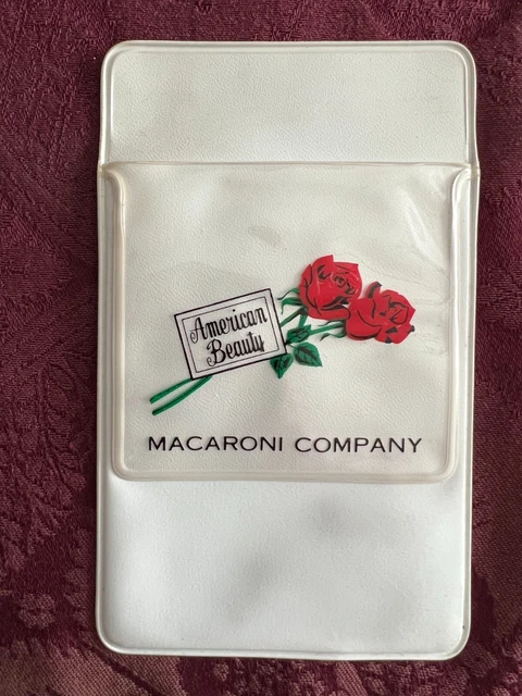 VTG 1960 American Beauty Macaroni Company Rose Logo Plastic Pen Pocket Protector