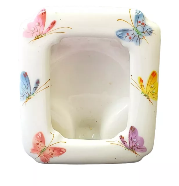 Vintage Takakasi Porcelain  Picture Frame Standing Painted Butterflies  Japan