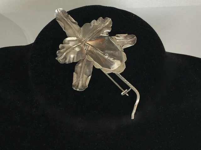 Imposante Broche Florale En Argent/ Pays Bas/ Annees 1970
