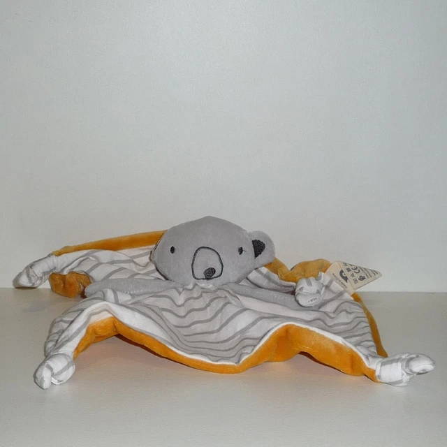 Doudou Ours Prémaman - Orange rayé gris