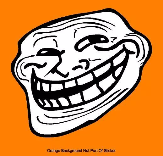 Troll Face Meme Sticker Vinyl Decal - Car Window Trollface Wall Boat Laptop