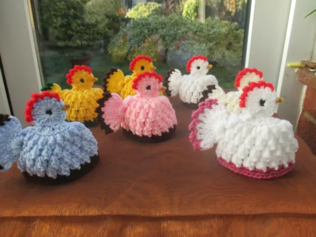 Easter Present Hand Crochet Chicken / Chick Egg Cosy