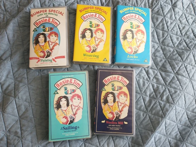 ROSIE AND JIM 5 VHS VIDEOS 3no BUMPER SPECIALS SAILING WOOLLEN MILL rosie-and-jim-5-vhs-videos-3no-bumper-specials-sailing-woollen-mill