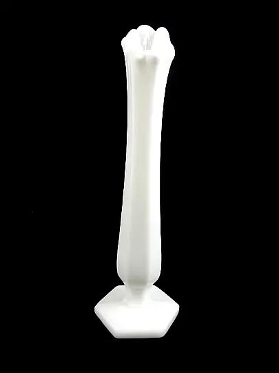 Vintage Westmoreland Milk Glass Swung 6 Paneled Bud Vase 9.5 " Tall