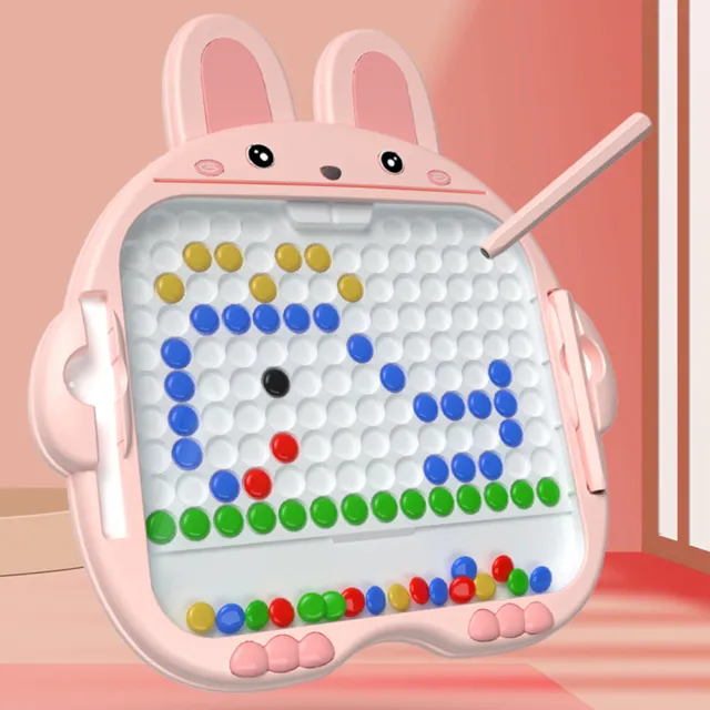 Tablero de dibujo portátil en forma de conejo para juguetes para niños (rosa grande)