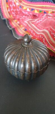 Old Asian Bronze Brass Lidded Container …beautiful collection item