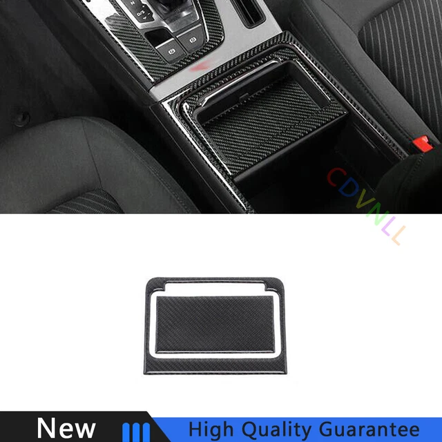 For Audi Q5 18-2021 Real Carbon Fiber Car Middle Console Storage Box Cover Trim
