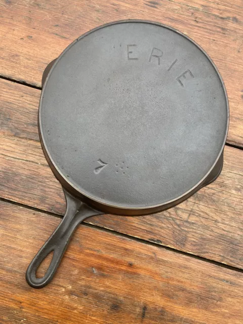 Pre Griswold Erie #7 Cast Iron Skillet with 6 Dot Maker’s Mark