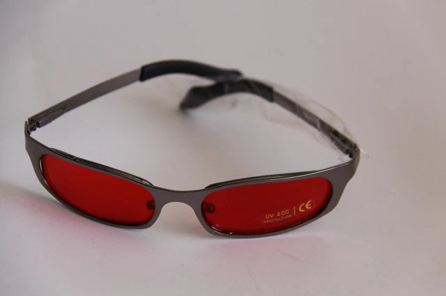 Colori Occhiali Da Sole Occhiali Da Sole Lenti Rosso Cornice Metallo Argento (Antracite) Colori