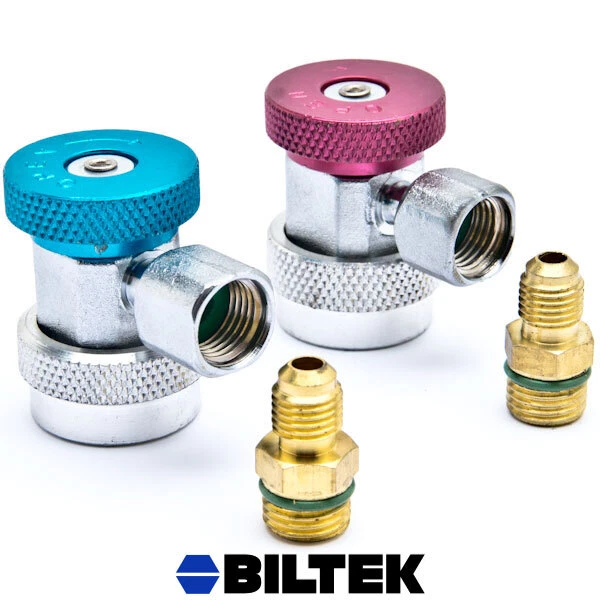 2x Refrigerant R134a 90 Degree Quick Connector Adapter Coupler Air-Conditioning
