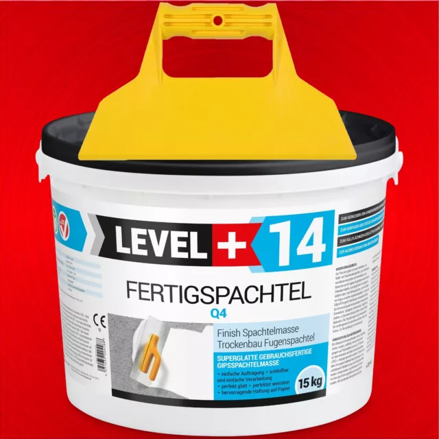 Glättspachtel 15kg Fertigspachtel Q1-Q4 Trockenbau+Fugen-Kunststoffspachtel RM14