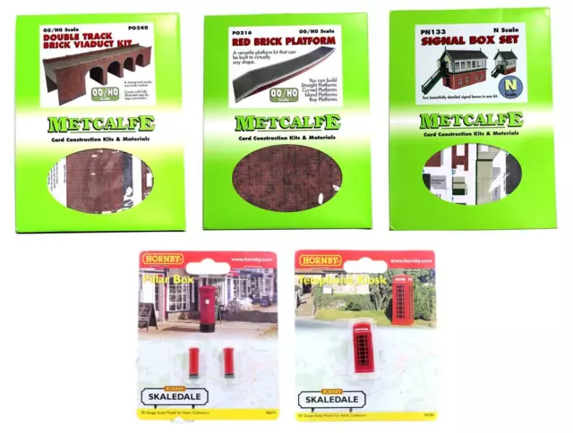 Hornby/Metcalfe 'Oo' Gauge Lot Of 5 Assorted Card Construction Kits / Scenery