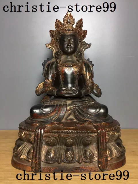 Tibet Buddhism temple bronze Gilt Tara Kwan-Yin GuanYin goddess Buddha statue