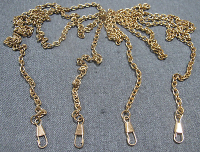 De colección metal dorado 2 correas de cadena con cierres de gancho de langosta terminaciones 50" de largo