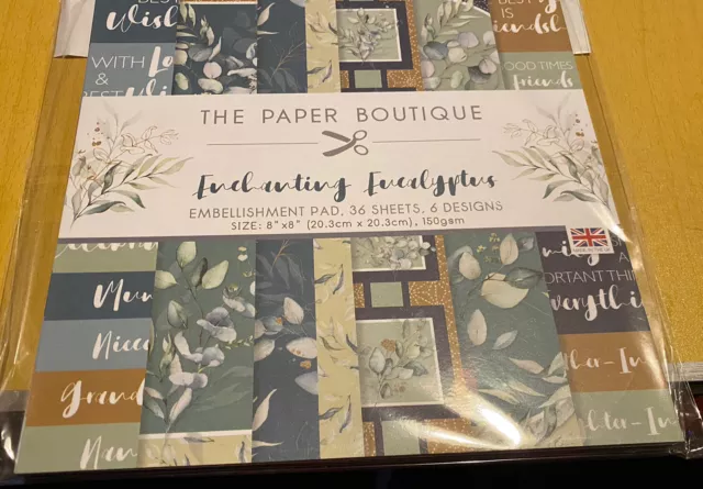 The Paper Boutique - Enchanting Eucalyptus Embellishment Pad - 8x8 36 Sheets