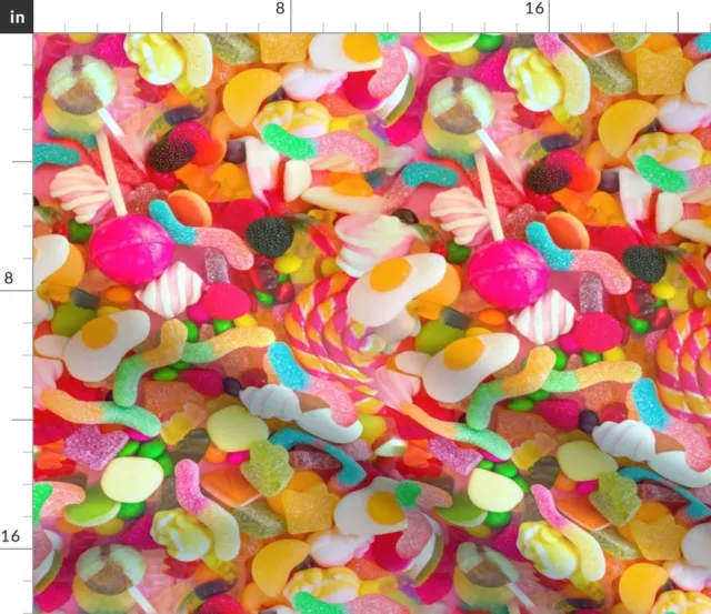 Candy Lollipop Neon Rainbow Gumdrops Gummy Spoonflower Fabric by the Yard
