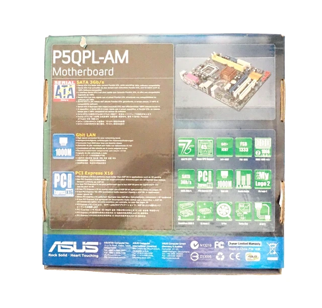 Retro Computer Clicker ASUS P5QPL-AM MOTHERBOARD Intel LGA 775 DDR2 G41 Boxed Retro PC Build ...