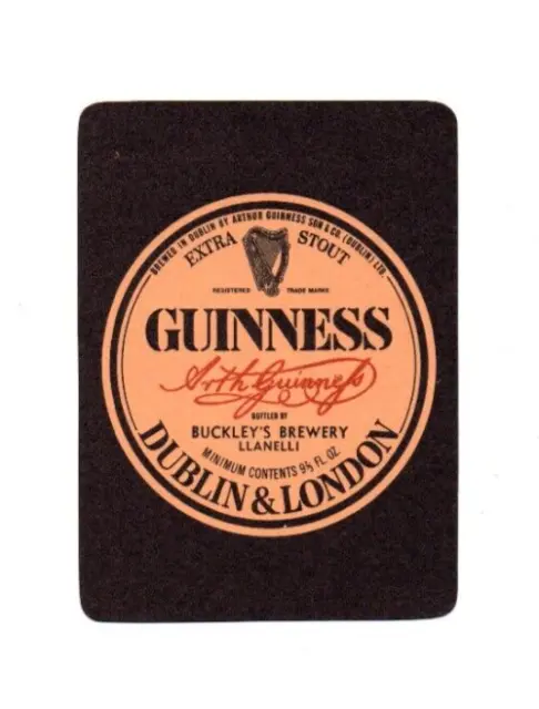 Wales - Vintage Beer Label - Buckley's Brewery, Llanelli - Guinness Extra Stout